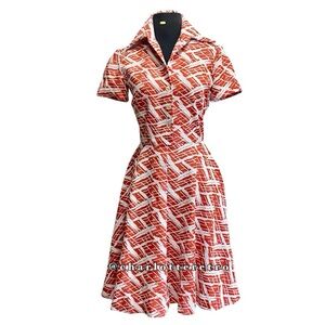 60s mod Double Knit Dress w ButterflyCollar